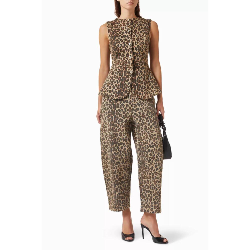 NEW NEVER FULLY DRESSED leopard waistcoat in brown multi - Picture 4 of 5